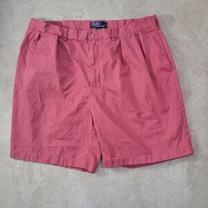 Polo Ralph Lauren Mens Shorts Pleated‎ Cotton Pink Size 42 Casual Summer